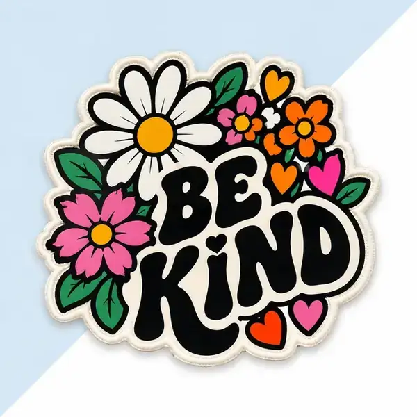 Bedrucktes Blumen-Patch „Be Kind“