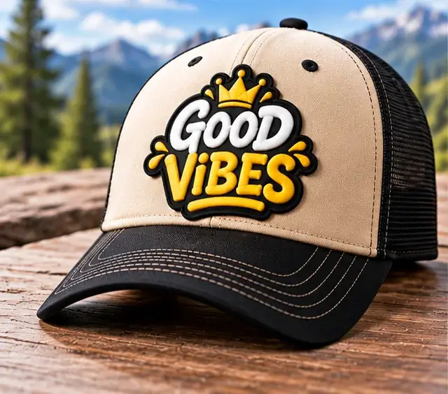 Trucker-Cap mit erhabenem Patch „Good Vibes“