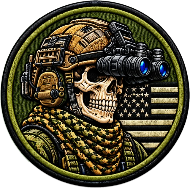 Totenkopf-Patch mit Nachtsichtgerät