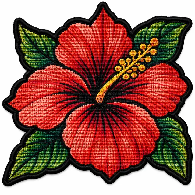 Gewebtes Hibiskus-Patch