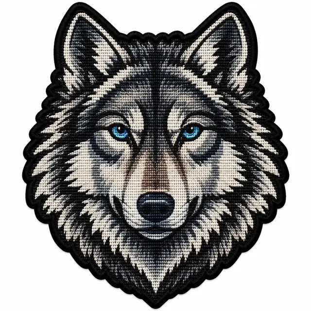 Gewebtes Wolfskopf-Patch